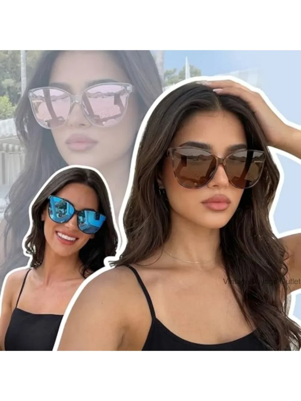Polarized Cat Eye Sunglasses Women UV400 Oversized Retro Driving